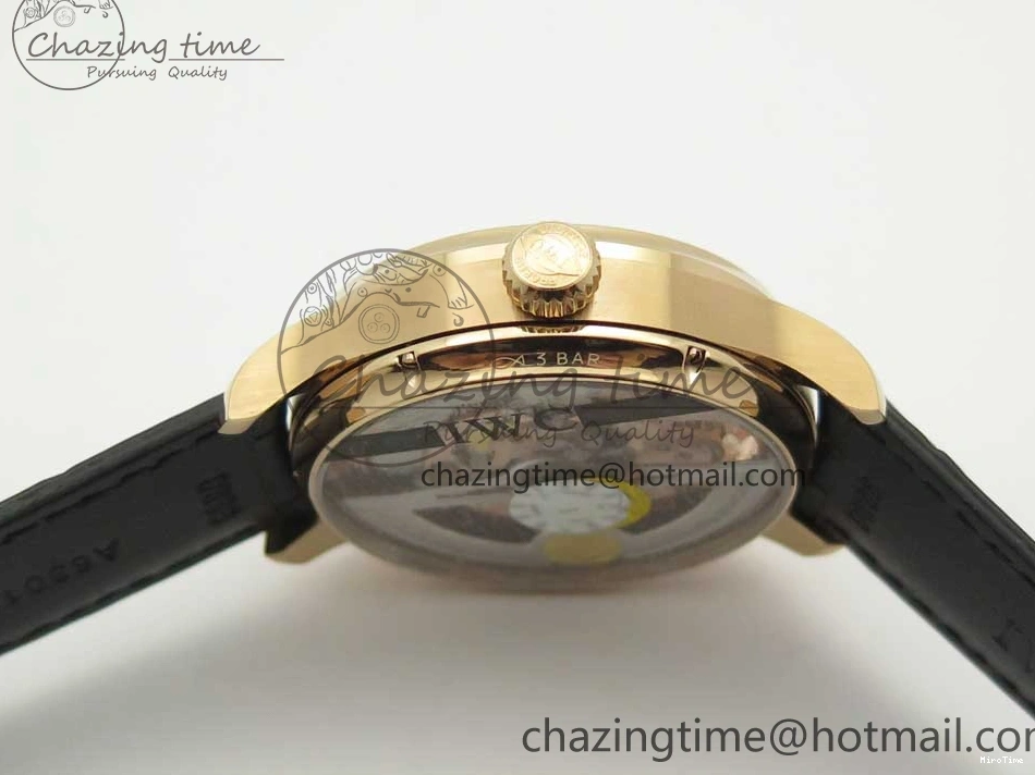 MIROTIME 0116 Portuguese Tourbillon IW5046 RG ZF Best Edition Gray Dial on Black Leather Strap SmoothTexture 7142